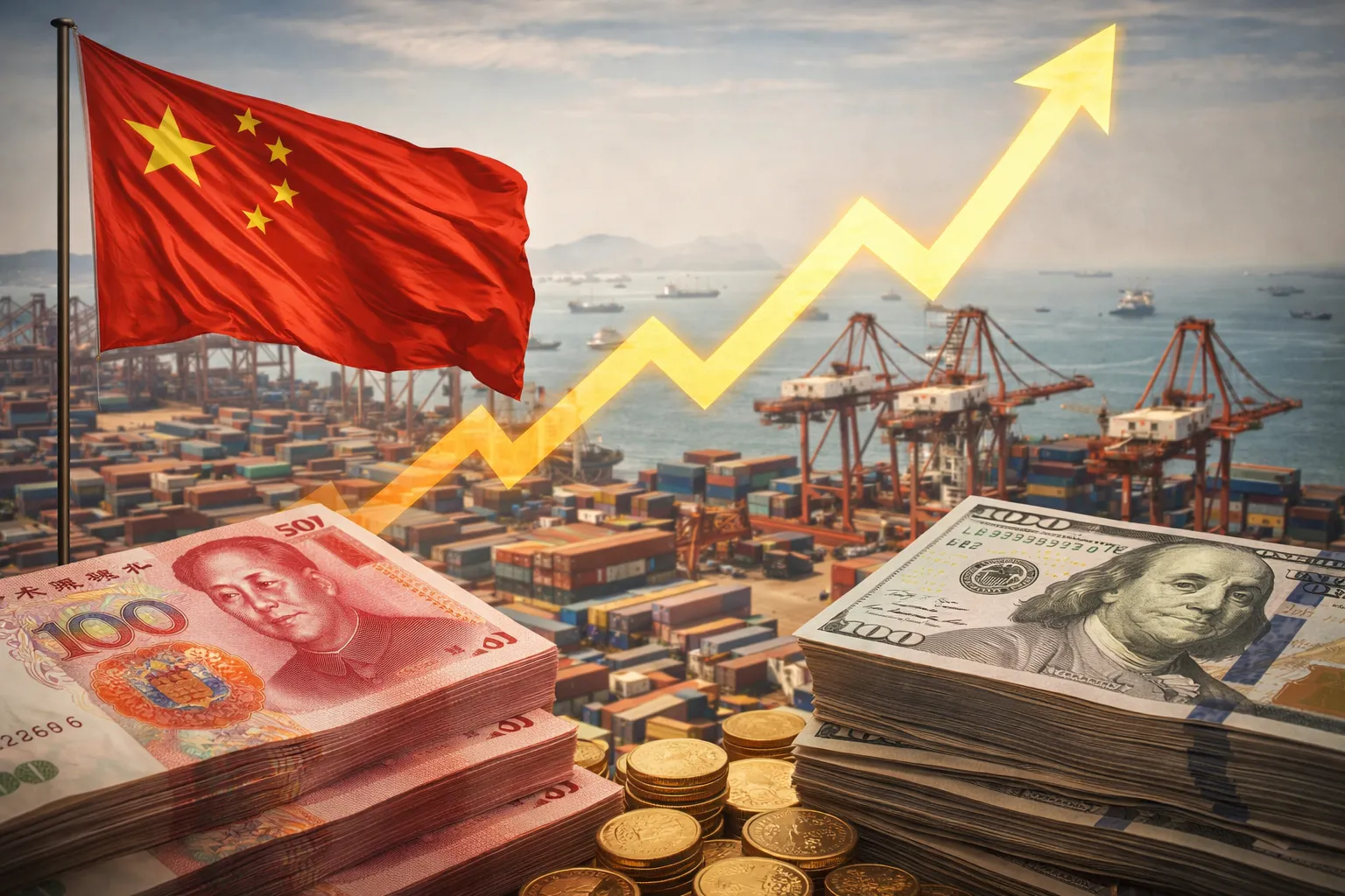 اليوان يرتفع أمام الدولار بعد بيانات صادرات صينية قوية
